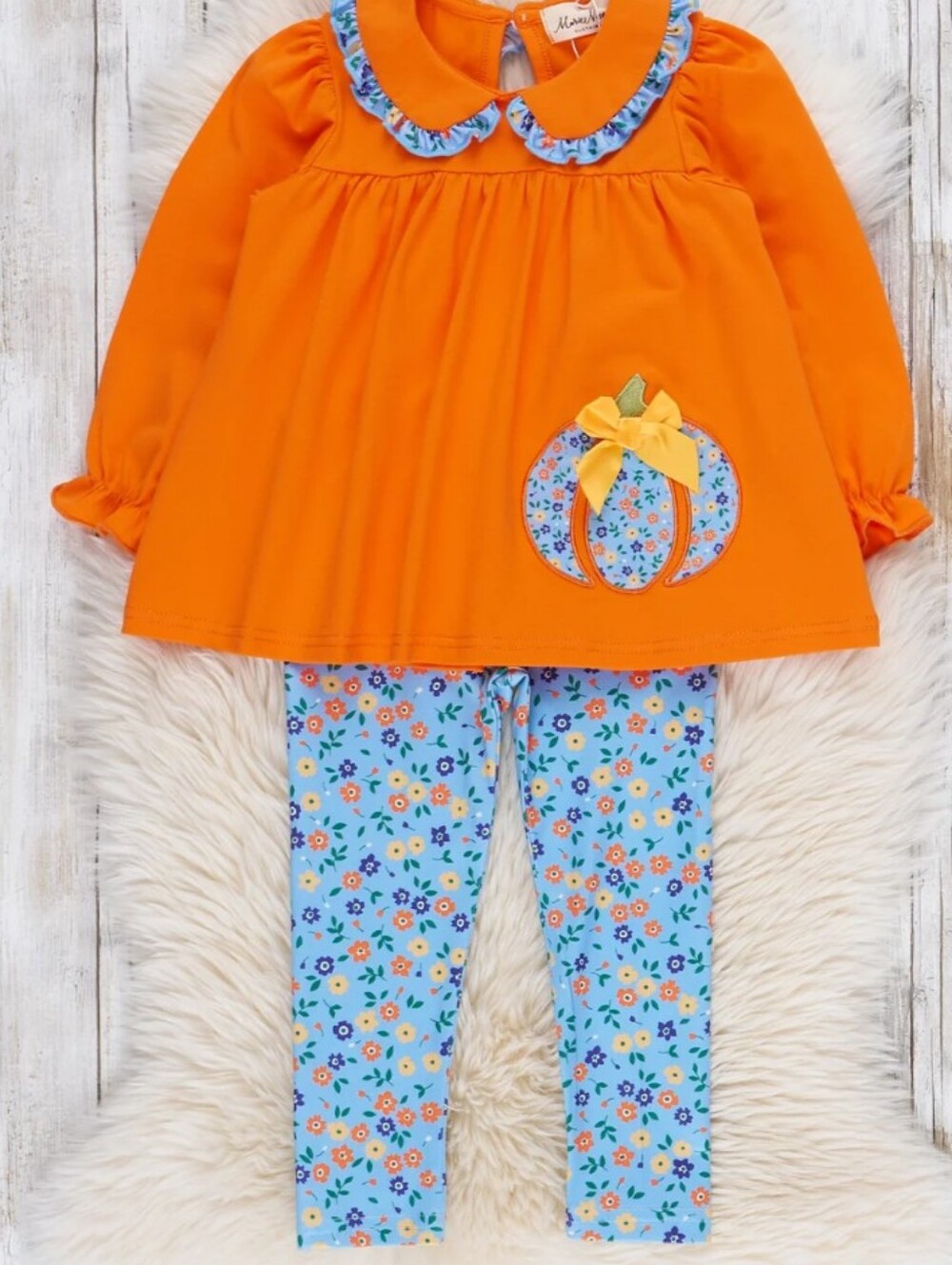 BNWT - Blooming Pumpkin Babe Embroidered Outfit - size 6